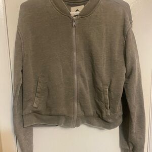 Kensie StudioLUXE Taupe Zip-Up Jacket
